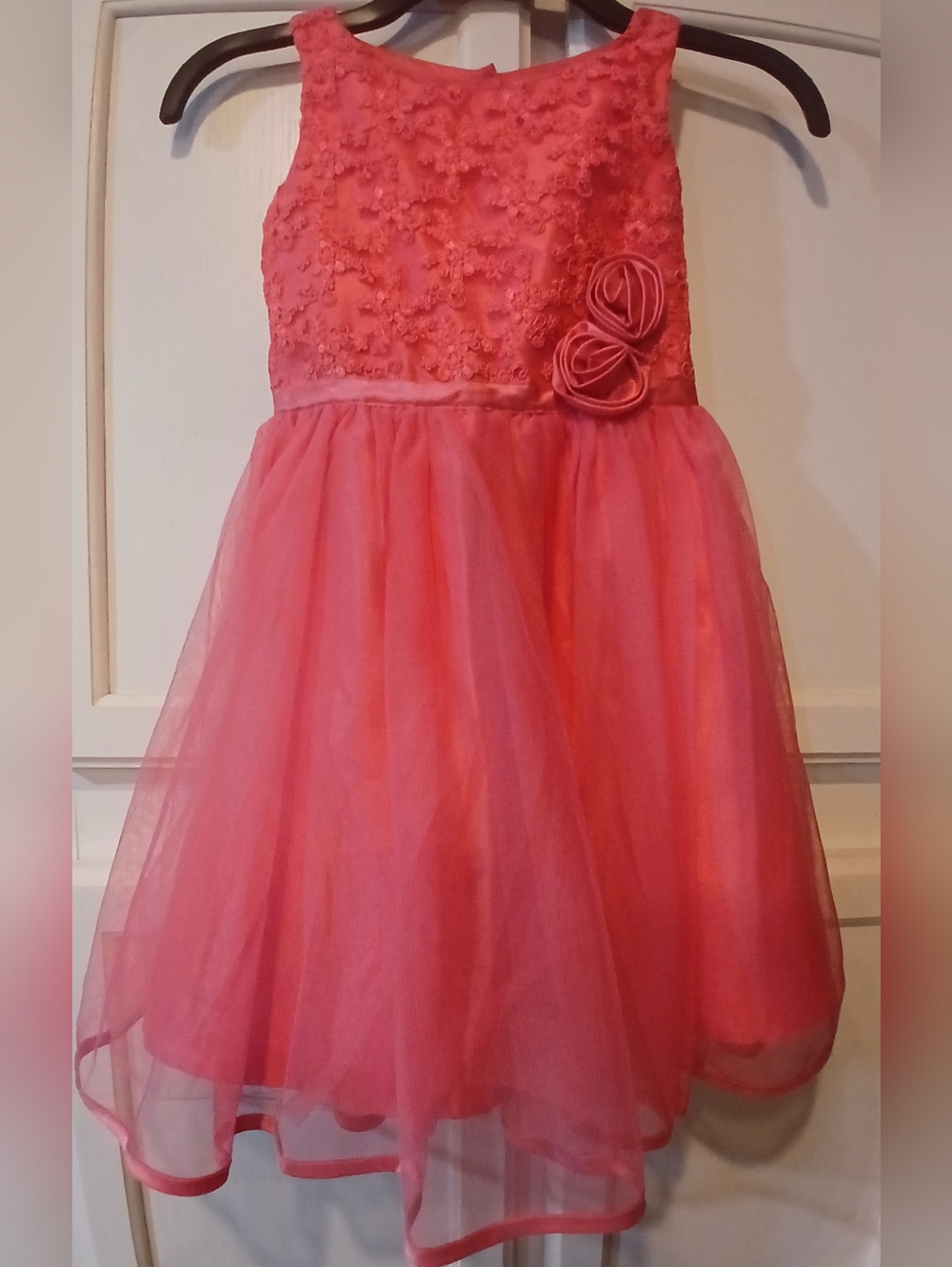 NWOT - Pink & Violet Little Girls Tool Sleeveless Crocheted Bodice Dress, Size 6